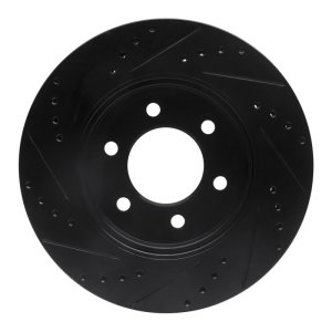 Ford Expedition Brake Rotor (1) - Front Right - R1 Concepts - Drilled & Slotted - Black - `02-`06